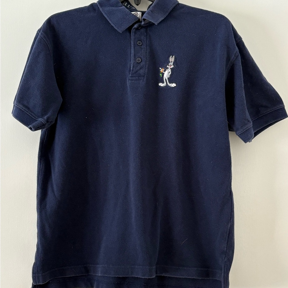 Warner Bros. Studio Store men’s blue embroidered collared medium polo shirt